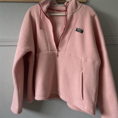 LL Bean Pink Fleece Jacket Great condition but... - Depop