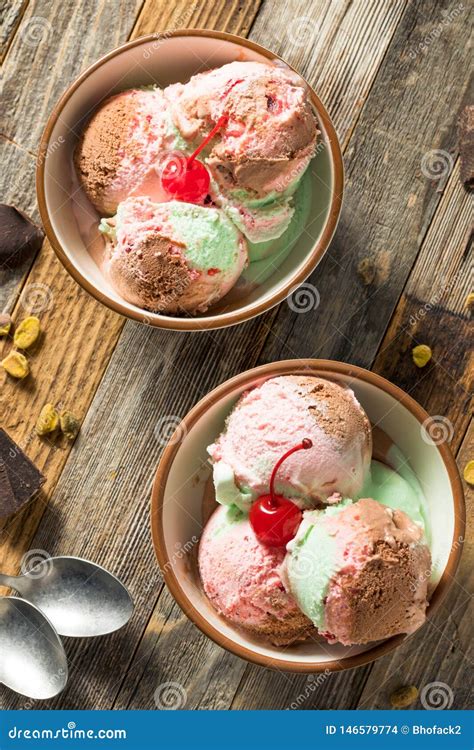 Sweet Spumoni Ice Cream stock photo. Image of nuts, snack - 146579774