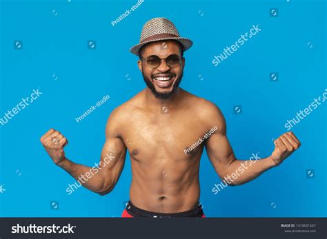 Emotional Black Guy Naked Torso Enjoying Foto de stock 1419691547 ...