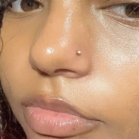 nose stud- gold diamond in 2025 | Nose piercing stud, Cute nose ...