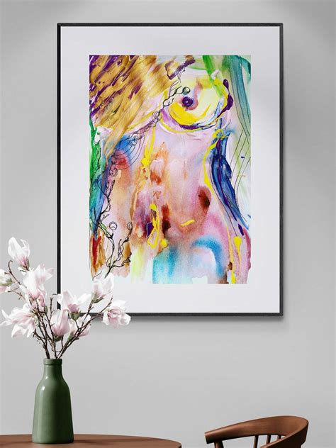 Abstract Art Nude Woman Painting 'The Body'