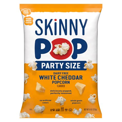 SkinnyPop White Cheddar Popcorn 8oz Family Size Bag Perfect for Sharing - Walmart.com