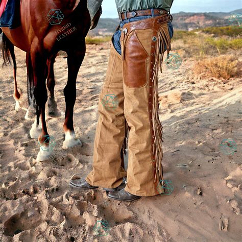 Handmade Western Cowboy Chap, Fringes Suede Leather Pant, Suede Leather ...