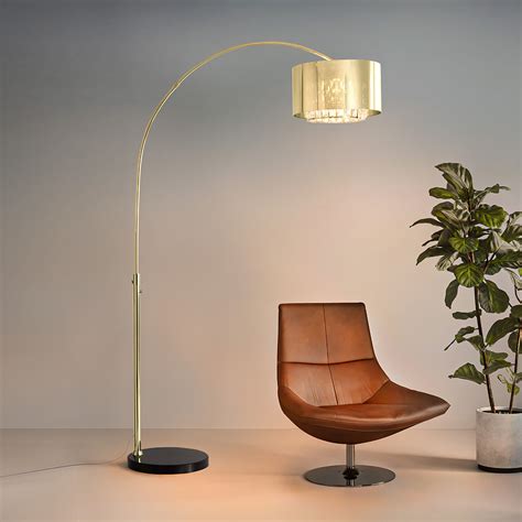 Marilyn 1 Light Arc Floor Lamp – 94″, Weathered Brass