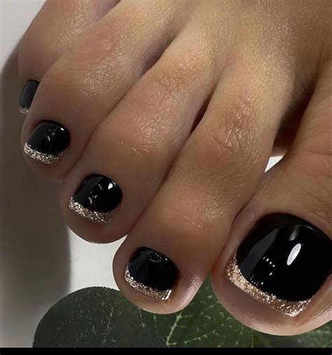 Black Silver Nails, Acrylic Toes, Glitter Pedicure, Glitter Toe Nails, Black Nail Designs, Toe ...