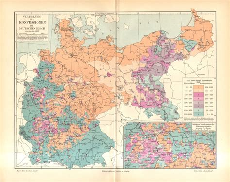 1905 Distribution of Major Religions in the German Empire - Etsy in 2022 | Antique map, Map ...