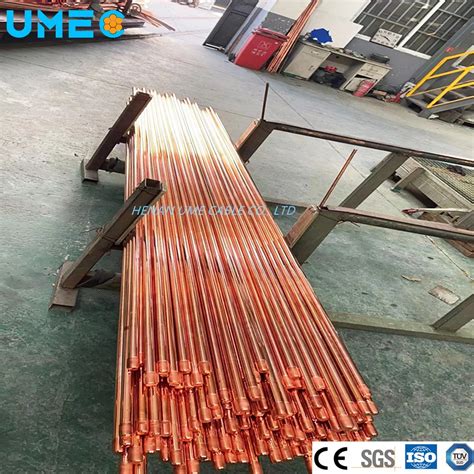 5/8" Solid Copper Bonded Steel Earth Rod Copper Bond Clad Ground Rods ...
