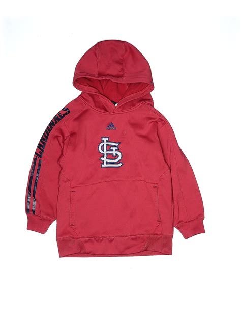 Adidas 100% Polyester Solid Red Pullover Hoodie Size 8 - 61% off | thredUP
