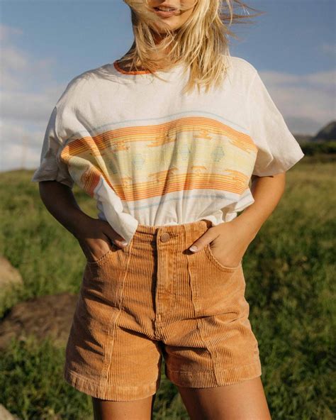 Billabong Wrangler According To High-Waisted Corduroy Shorts Women's 30 ...