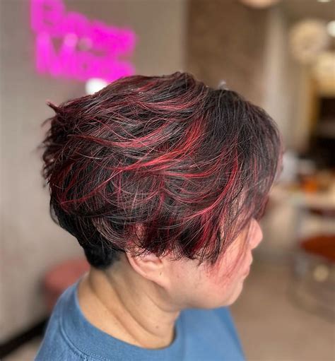 Black Hair With Red Highlights For Guys at Scarlett Madgwick blog