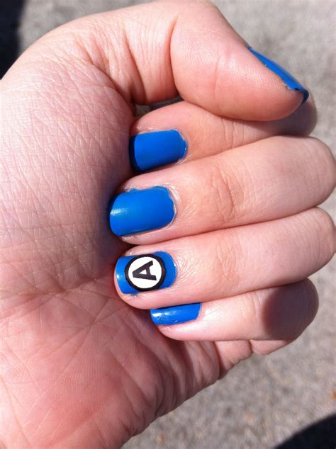 The Aquabats! Inspired nail art in blue