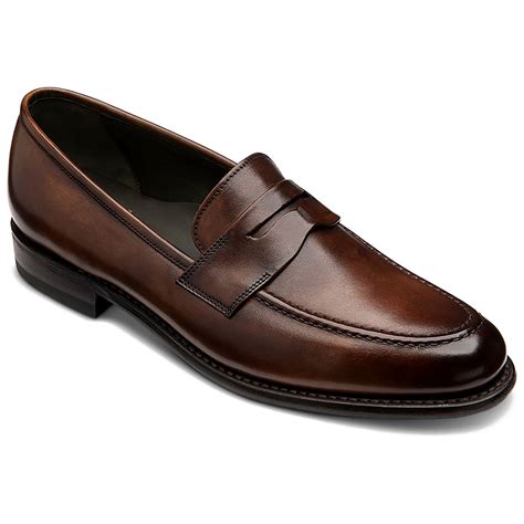 Mens Wiggins Dark Brown Hand Painted Leather Loafers - Mens from ...