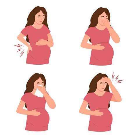 Pregnancy symptoms. Different types of discomfort during pregnancy ...