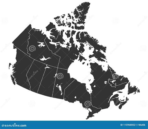 Map of Canada in High Resolution Stock Vector - Illustration of chart, north: 115968052