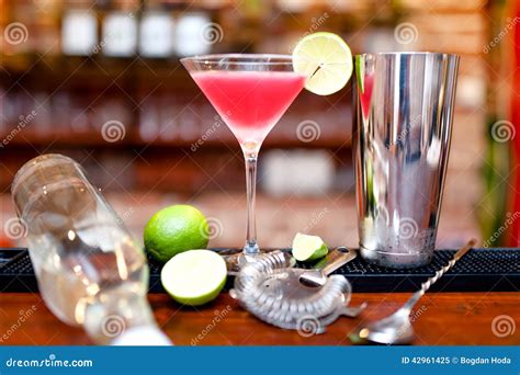 Alcoholic Cocktail Drink with Vodka and Triple Sec on Counter Stock ...