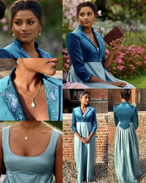 Kate Sharma wearing gorgeous blue and green dresses👗💚 : r/BridgertonNetflix