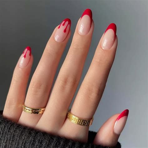 Red Oval Nails