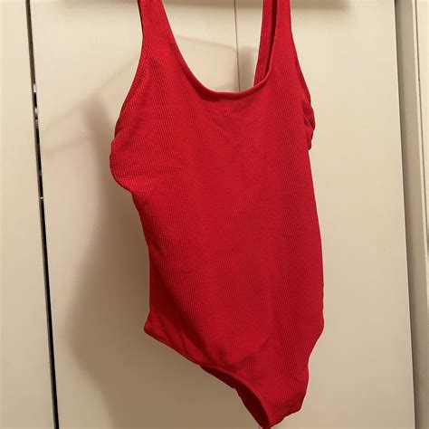 H&M Women's Red Swimsuit-one-piece | Depop