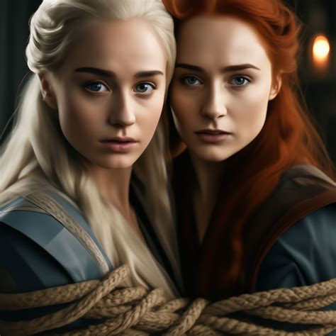 "Sansa and Daenerys tied up with ropes and kidnapped, high quality ...