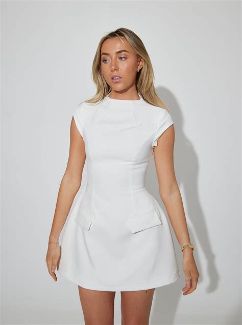 The Ultimate Muse Cap Sleeve Mini Dress | White | Mini dress with ...