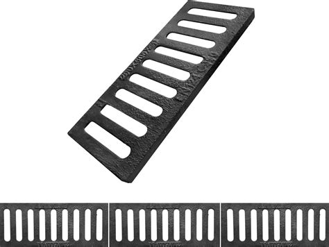 Natotela B125 Ductile Iron Driveway Channel Drain Grate-20x8 in. Metal Trench Drain Grates,3 ...
