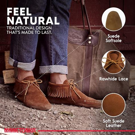 Amazon.com | Minnetonka Men's Classic Fringe Moccasin Boot | Western