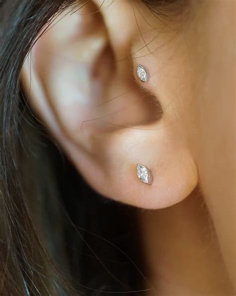 Diamond Tragus Ear Piercings