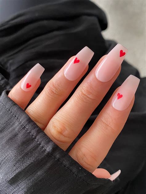 Red Hearts Custom Press on Nails Sheer Luxury False Nails - Etsy UK ...