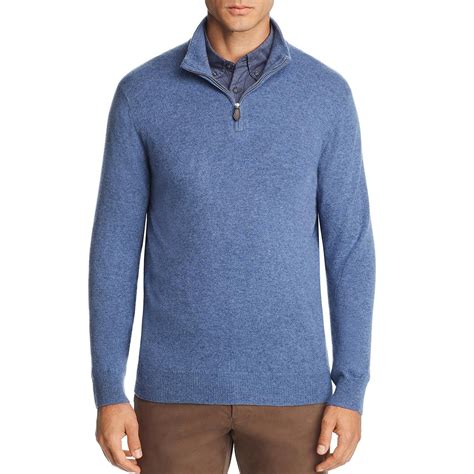 The Men's Store Mens Cashmere 1/4 Zip Sweater