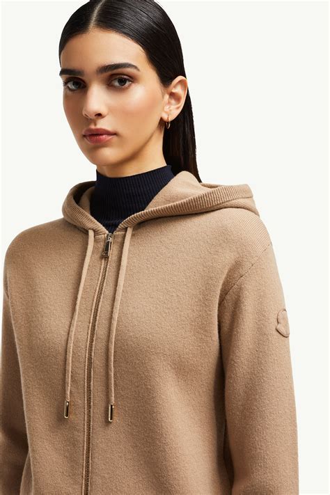 Camel Beige Wool & Cashmere Zip-Up Hoodie - Sweaters & Cardigans for ...
