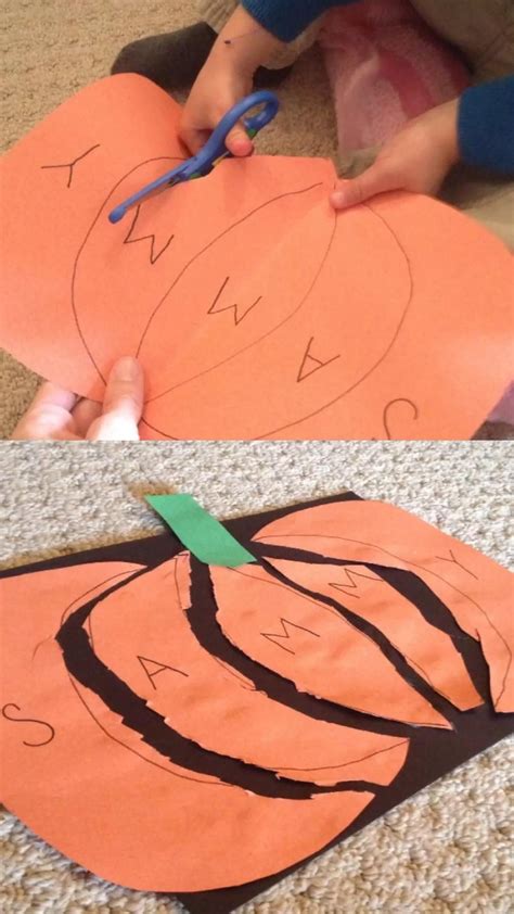 Pumpkin name puzzle a preschool halloween craft – Artofit