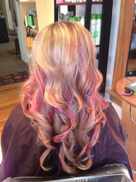 blonde hair with pink highlights - waypointhairstyles
