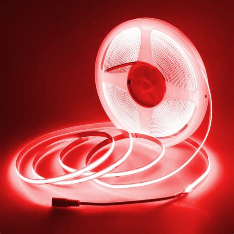 Amazon.com: Aclorol Led COB Light Strip 32.8ft Red Led Strip Lights 24V ...