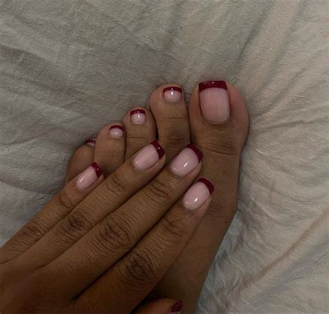 red french tip | Gel toe nails, Acrylic toe nails, Toe nails