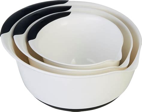 Amazon.com: OXO 3 Piece Mixing Bowl Set Plastic Asst, 3 EA: Home & Kitchen