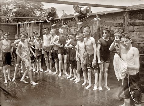 1917, Jul. 16) Boys shower, State Camp for Field Training - Peekskill, New York - EroFound