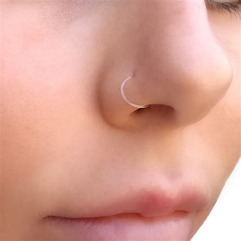 Clear Nose Ring Clear Nose Stud Clear Nose Retainer Clear Nose Bone ...