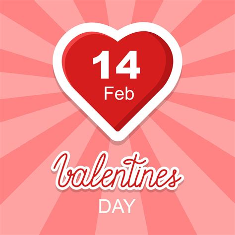 Happy Valentines Day banner with red heart sticker. Retro postcard ...