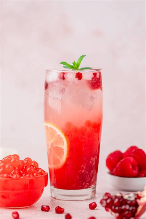 Raspberry Ginger Beer & Pomegranate Popping Boba | Nordic Boba