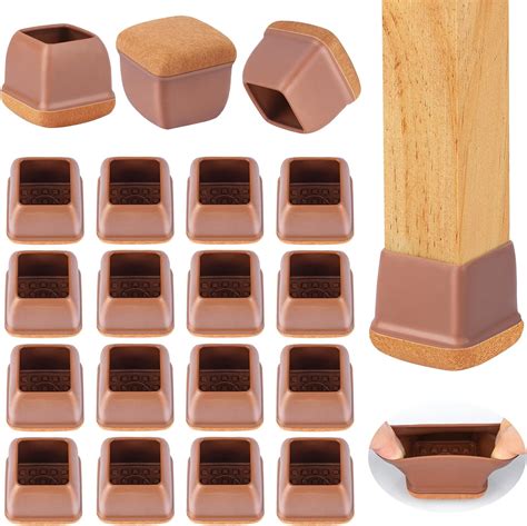 24 Pcs Extra Large Square Chair Leg Floor Protectors, Silicone Chair ...