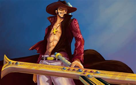 One Piece - Dracule Mihawk, Hawkeye HD plakpapier aflaai