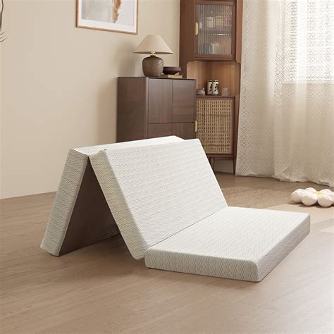 MLILY 4 inch Full Size Foldable Tri-Fold Memory Foam Mattress, Portable ...