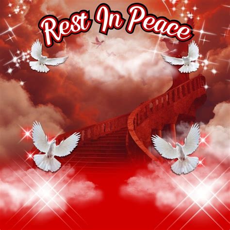 Rest in Peace Backdrop | Red Memorial Background | Stairs to Heaven ...