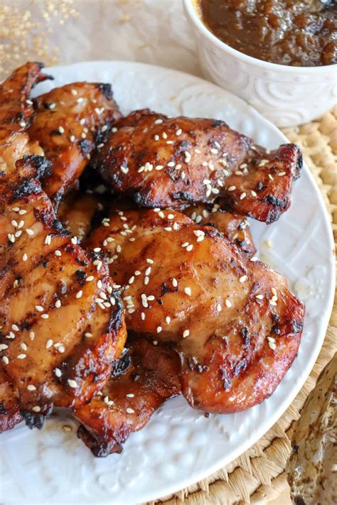 Grilled Teriyaki Chicken Thighs Recipe » Homemade Heather