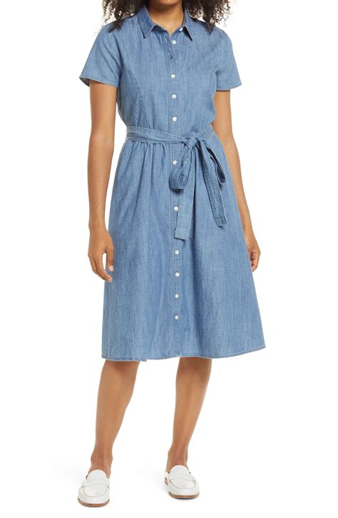 1901 Chambray Tie Waist Shirtdress available at #Nordstrom | Chambray ...