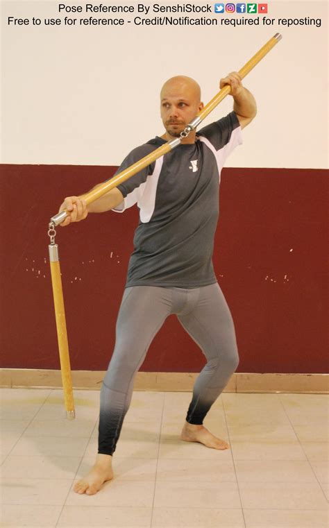 Three Sectional Staff Pose Reference Male Model by AdorkaStock on ...