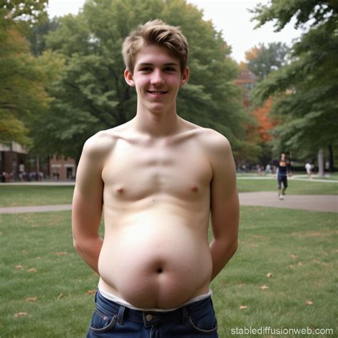College Freshman with Beer Belly | Stable Diffusion Online
