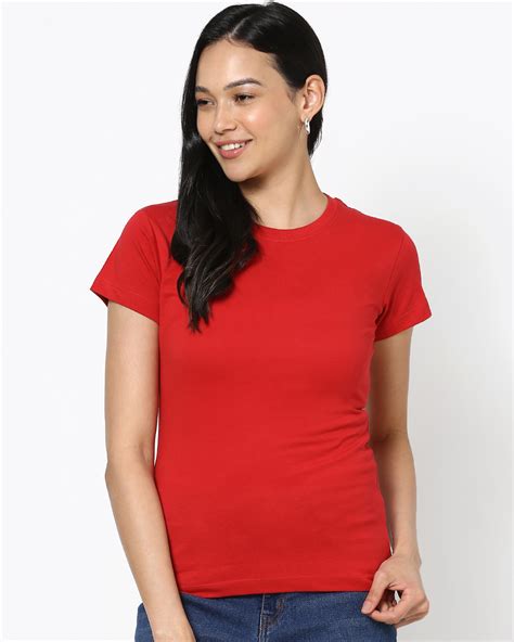 Buy Women's Red T-shirt Online at Bewakoof