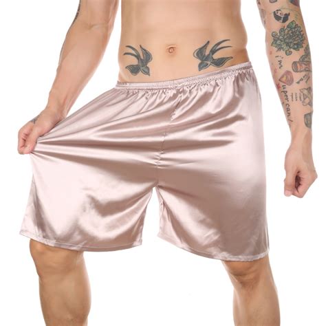 Miluxas Men's Silky Satin Boxers Shorts Silk Pajama Bottom Shorts Satin ...
