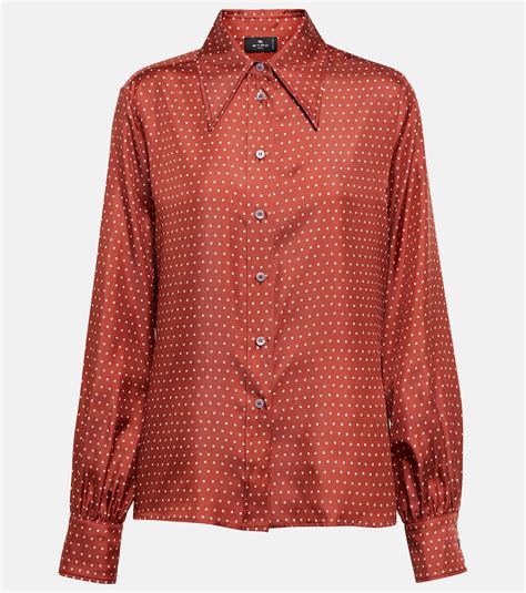 Polka-dot silk shirt in red - Etro | Mytheresa